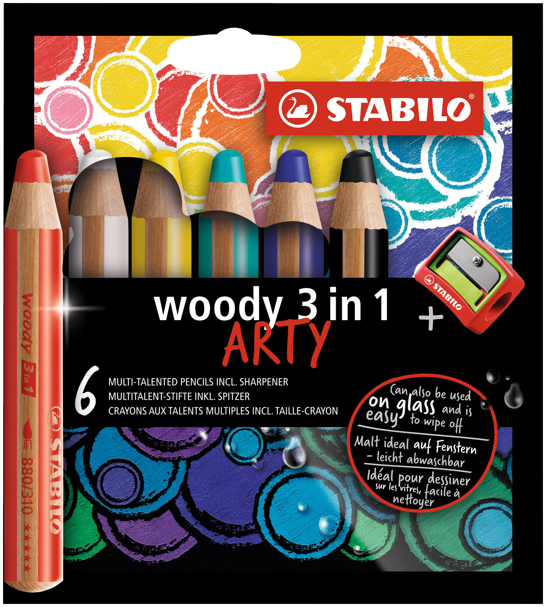 Image of Stabilo Buntstift woody 3 in 1 6er Etui Arty