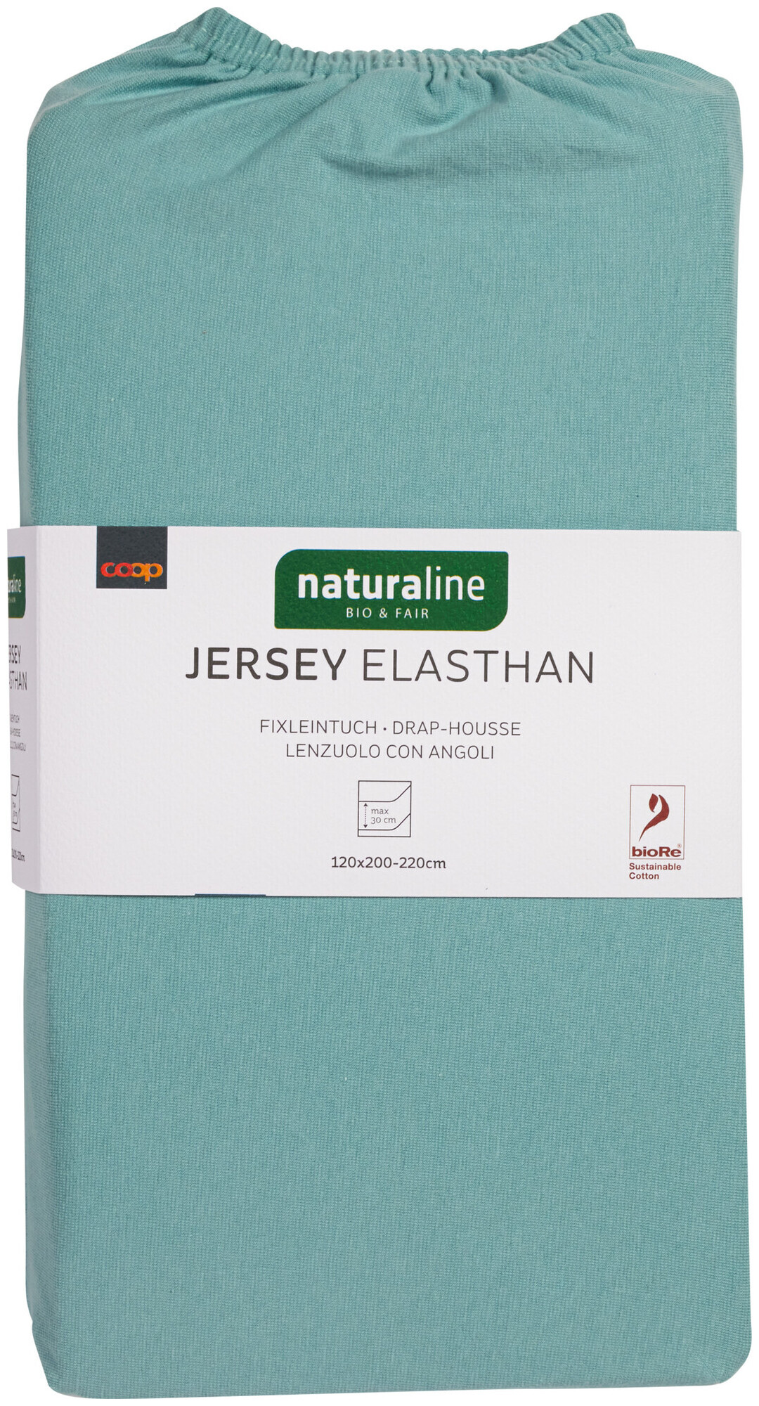 Image of Naturaline Textil Bio Fixl. Jersey EA 120x200 aqua