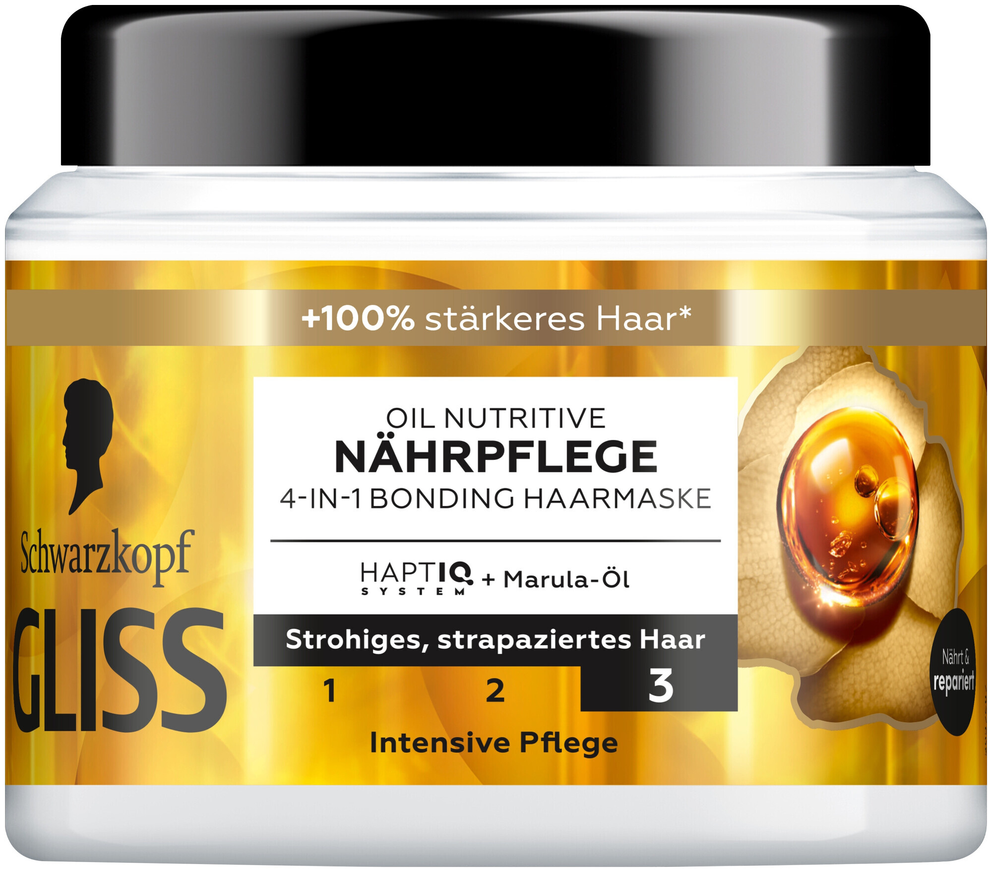 Image of Schwarzkopf Gliss 4-in-1 Bonding Haarmaske Oil Nutritive Nährpflege 400 ml