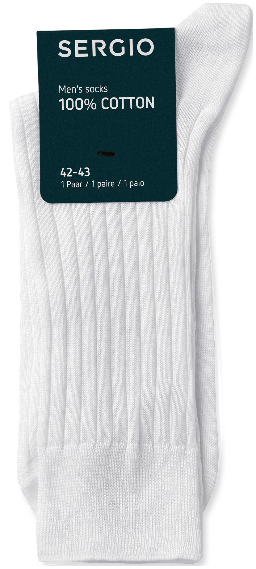 Sergio chaussettes 100% coton Blanche 42 - 43