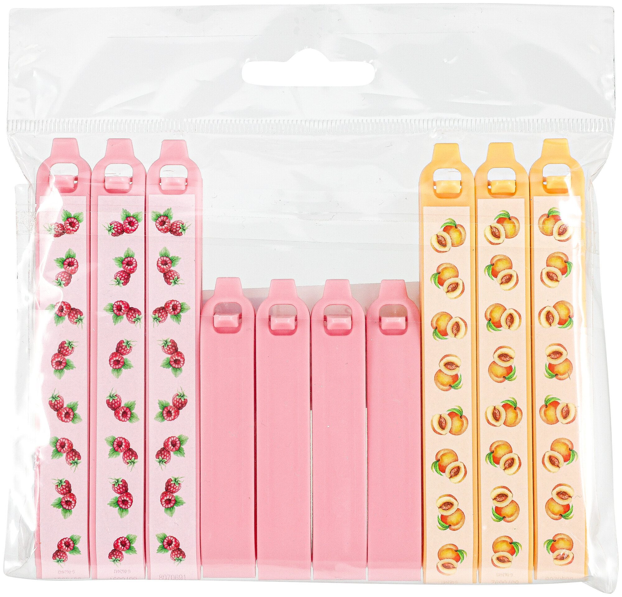 Rotho Clip fermeture Fraise/Apricot 10 pièces