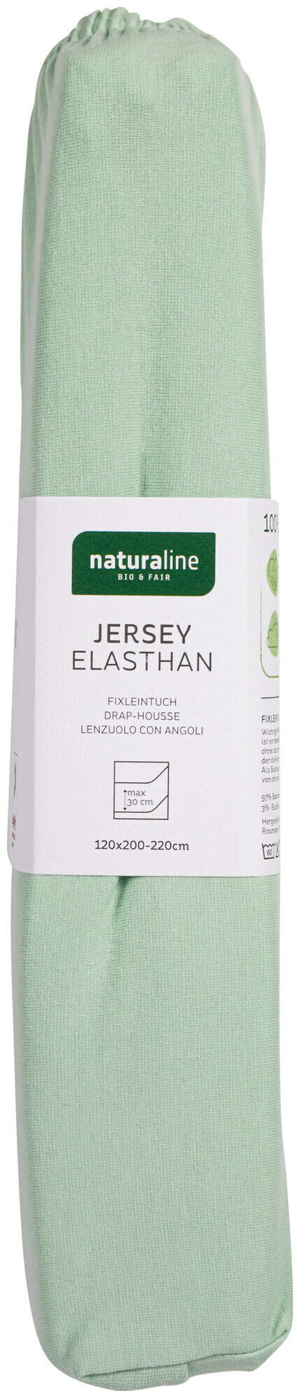 Image of Naturaline Textil Bio Fixl. Jersey EA 120x200 lindengrün