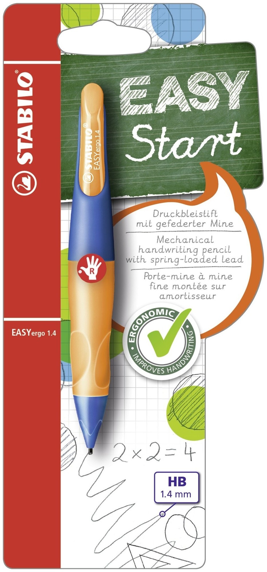 Image of Stabilo Bleistift EASYergo 1.4 ultramarinblau/neonorange HB