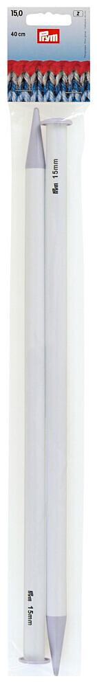 Image of Prym Jackenstricknadeln, grau 15.00 mm, 40 cm, Karte 2 Stk., Kunststoff