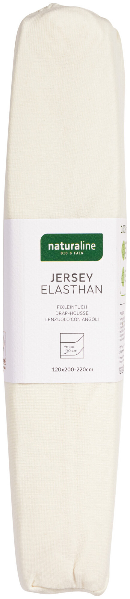Image of Naturaline Textil Bio Fixl. Jersey EA 120x200 offwhite