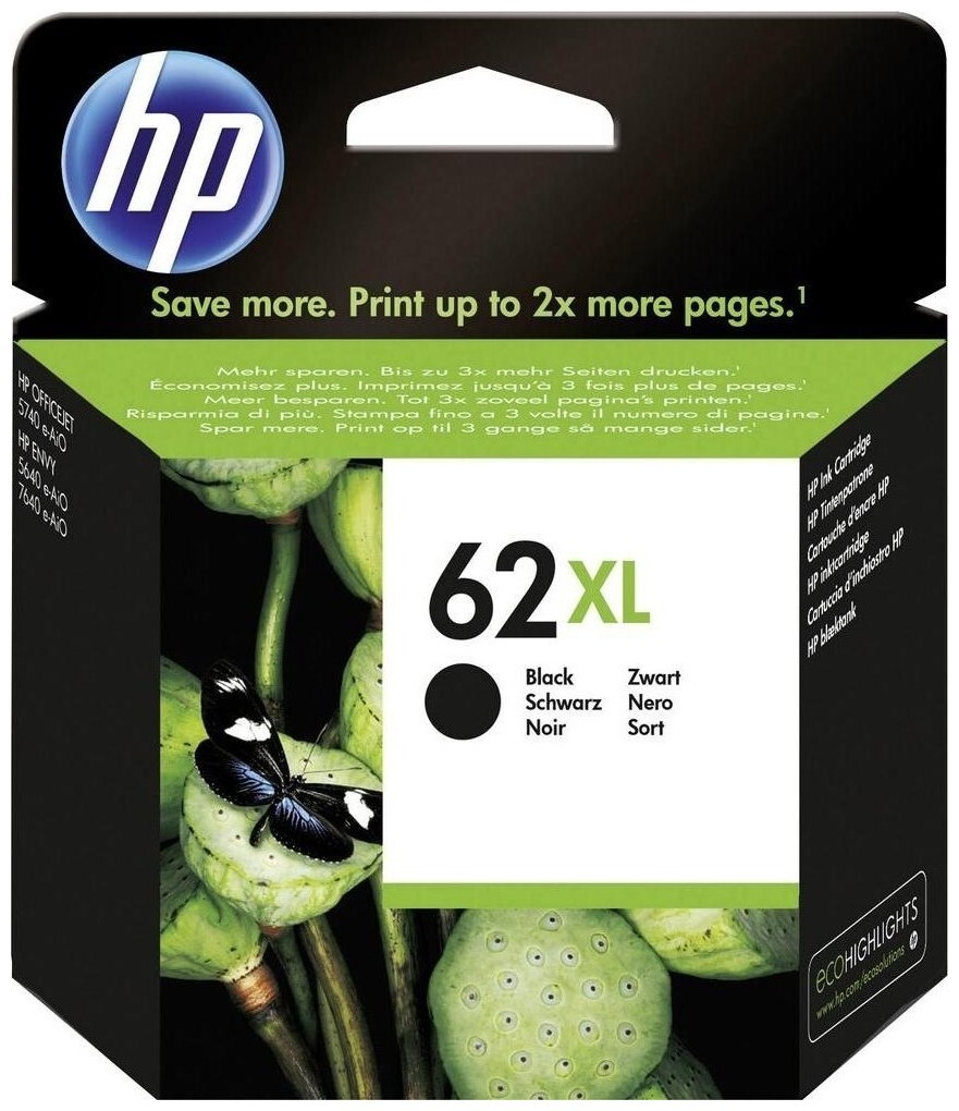 Image of HP Tintenpatrone 62Xl black OfficeJet C2P05Ae