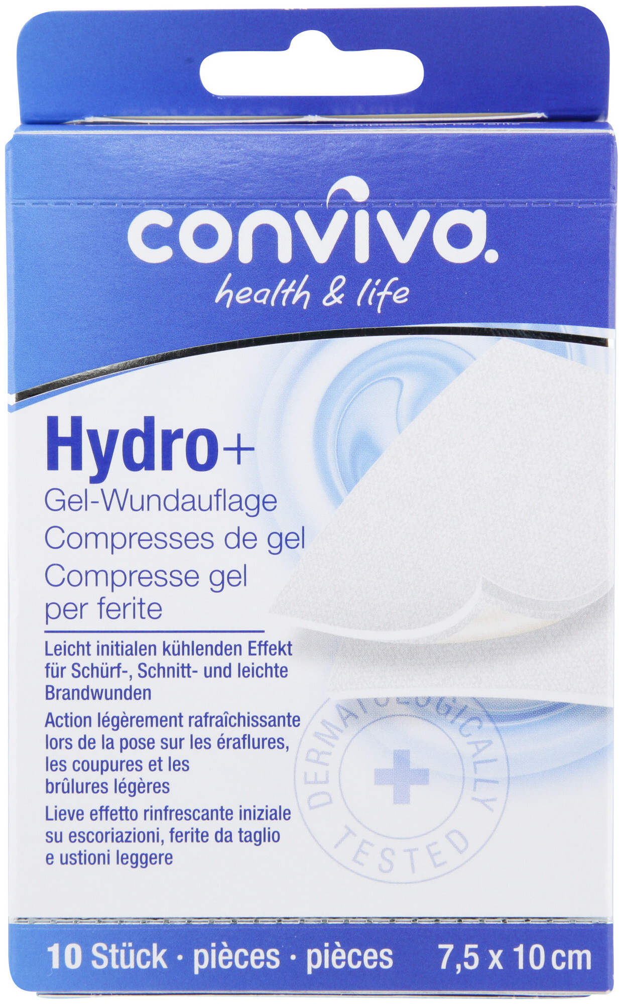 Image of conviva Hydro+ Gel Wundauflage 10 Stück