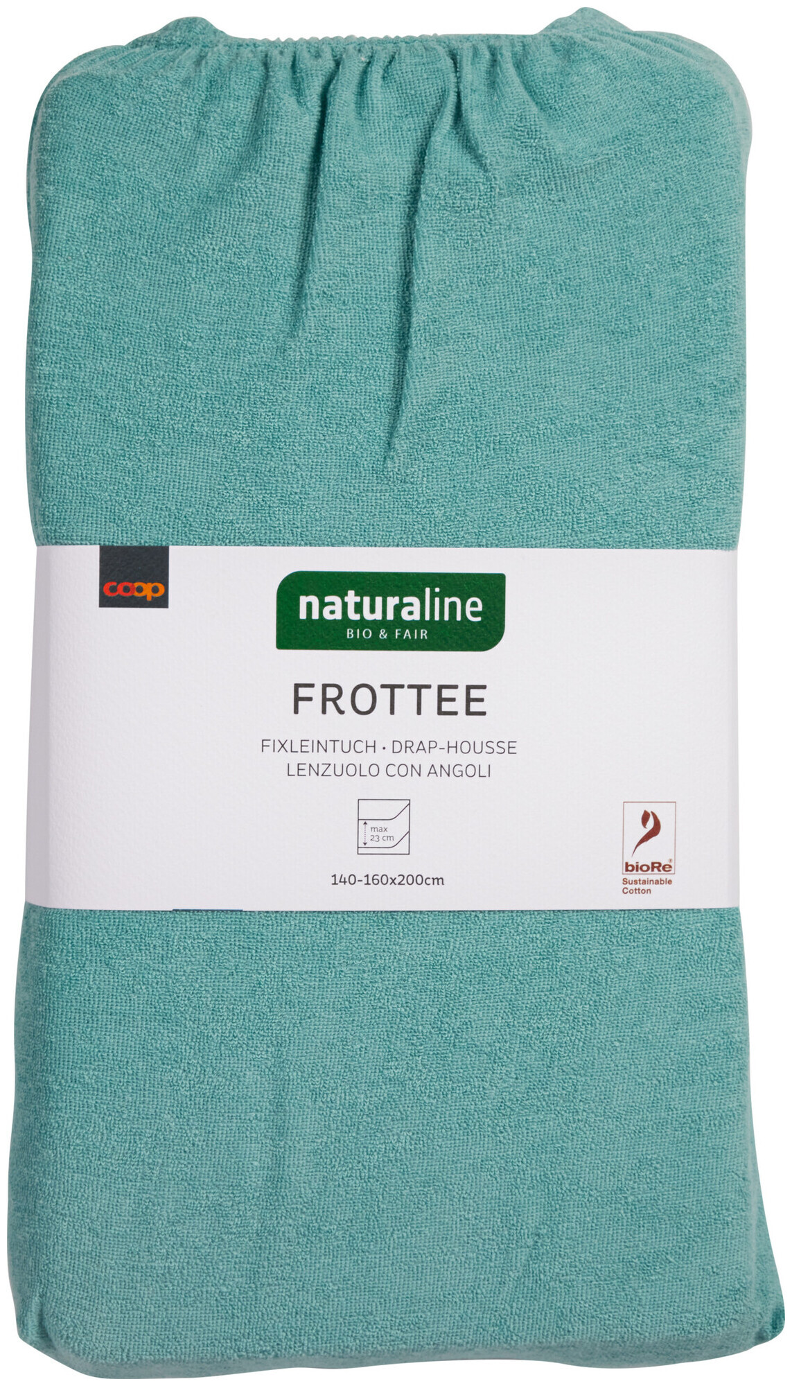 Image of Naturaline Textil Bio Fixl. Frotte 160x200 aqua