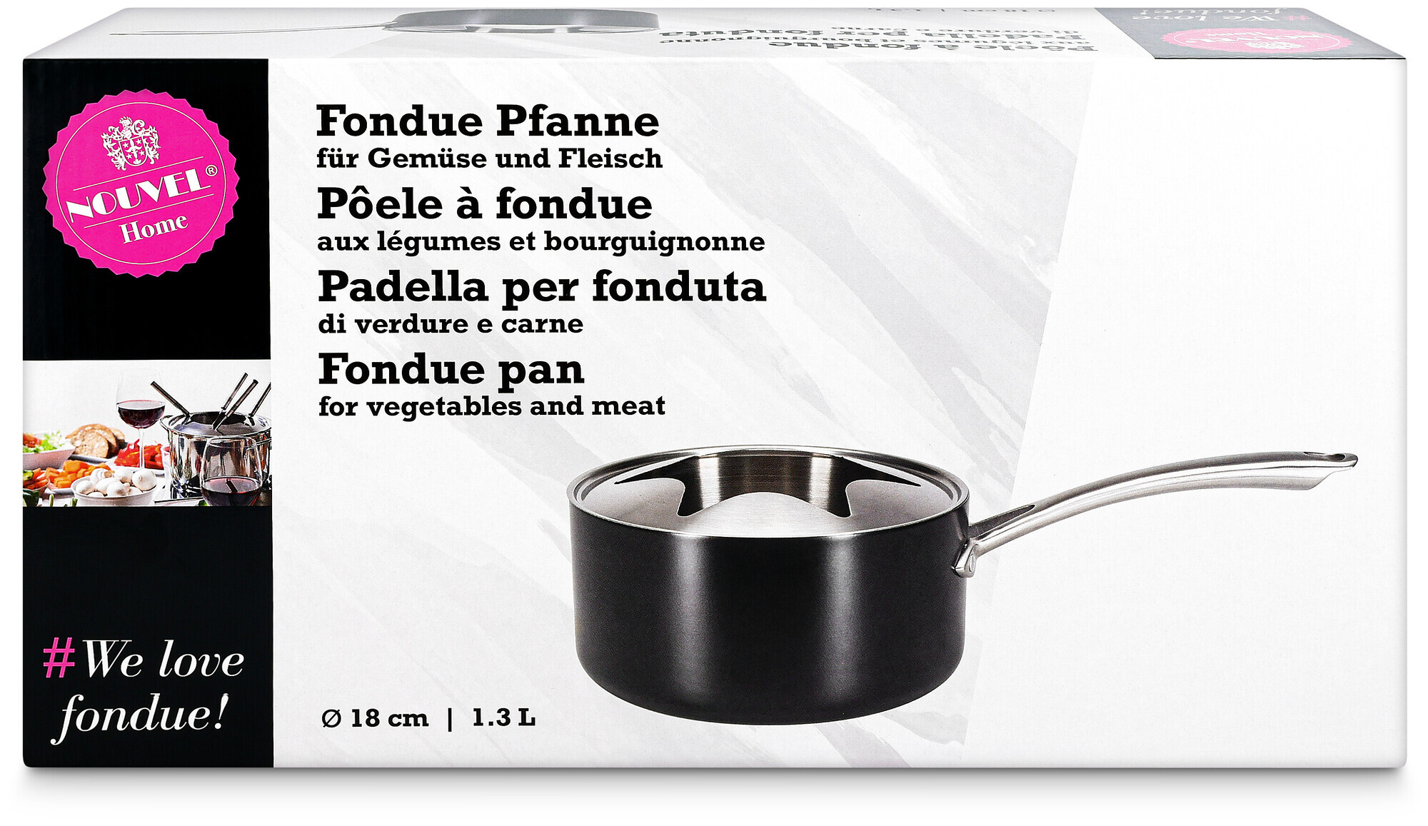 Image of Fondue Pfanne für Gemüse und Fleisch 18cm, 1.3L