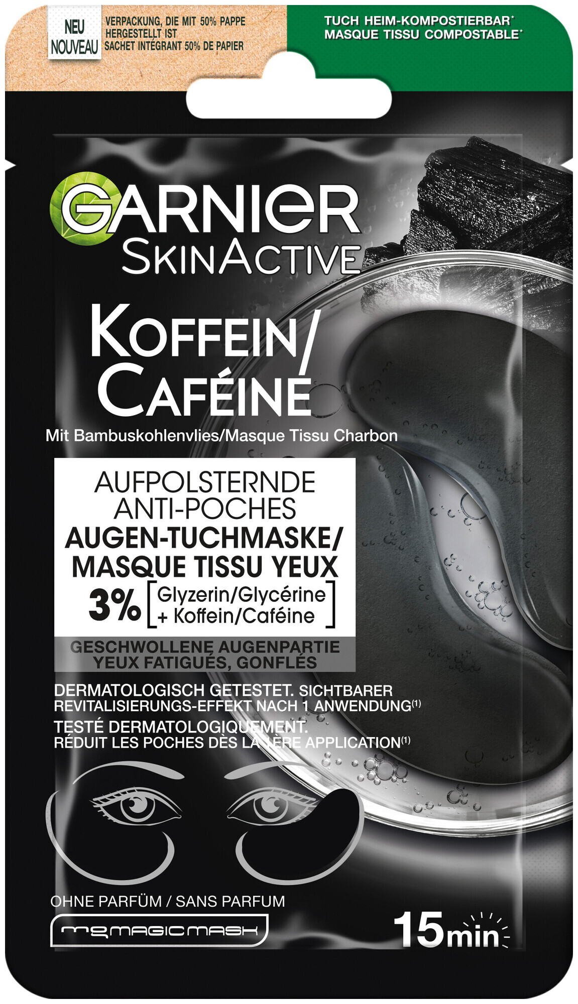 Image of Garnier SkinActive Koffein Aufpolsternde Augen-Tuchmaske 5g