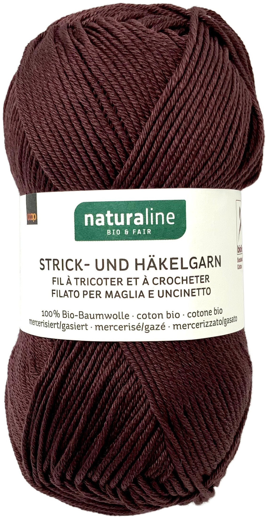 Naturaline Textil Coop Bio Naturaline 337 Handstrickgarn 100% Baumwolle merc. dunkelbraun 50g