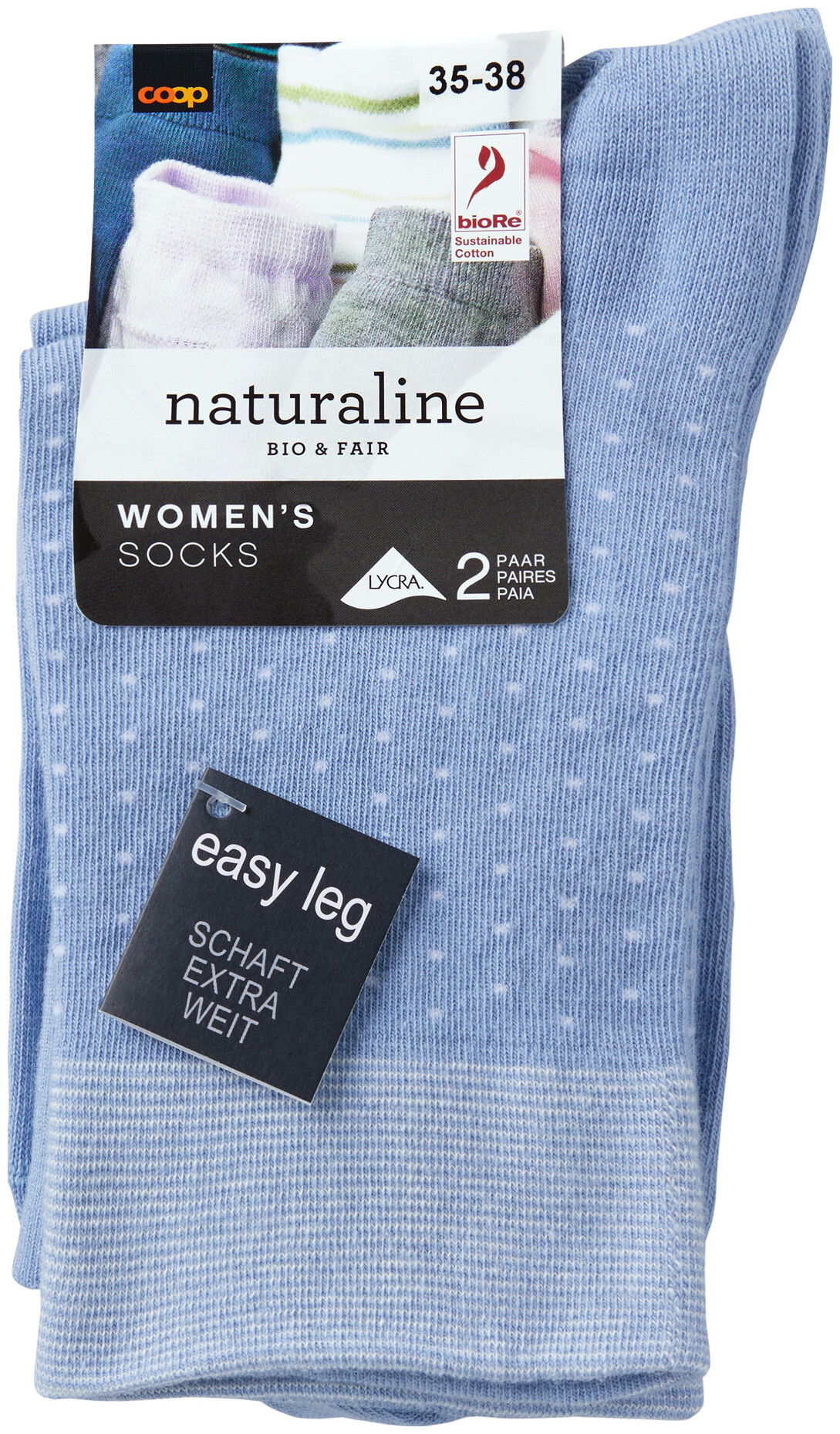Image of Naturaline Textil Naturaline Damen Socken Relax Dots Duo Hellblau 39 - 41