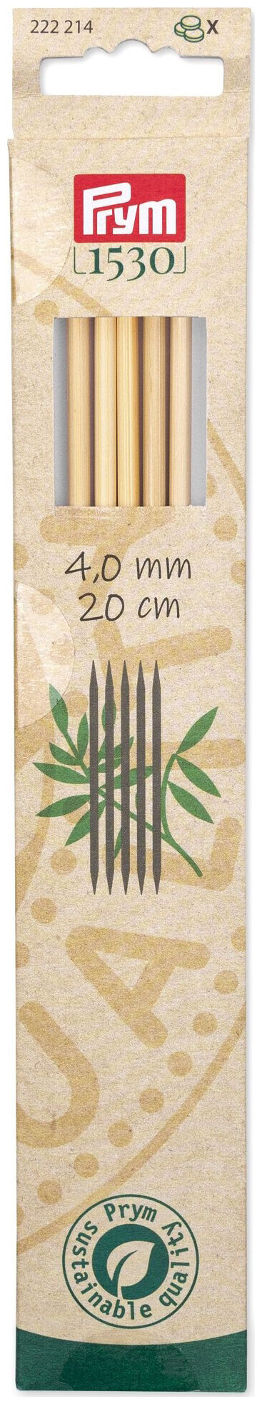 Image of Prym 1530 Strumpfstricknadeln 4.00 mm, 20 cm, Bambus