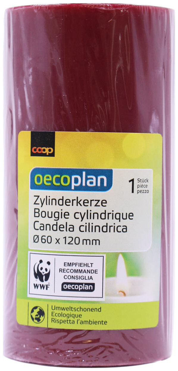 Image of Oecoplan Zylinderkerze 60x120mm dunkelrot