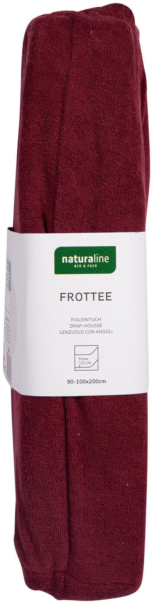 Image of Naturaline Textil Bio Fixl. Frotte 90x200 bordo