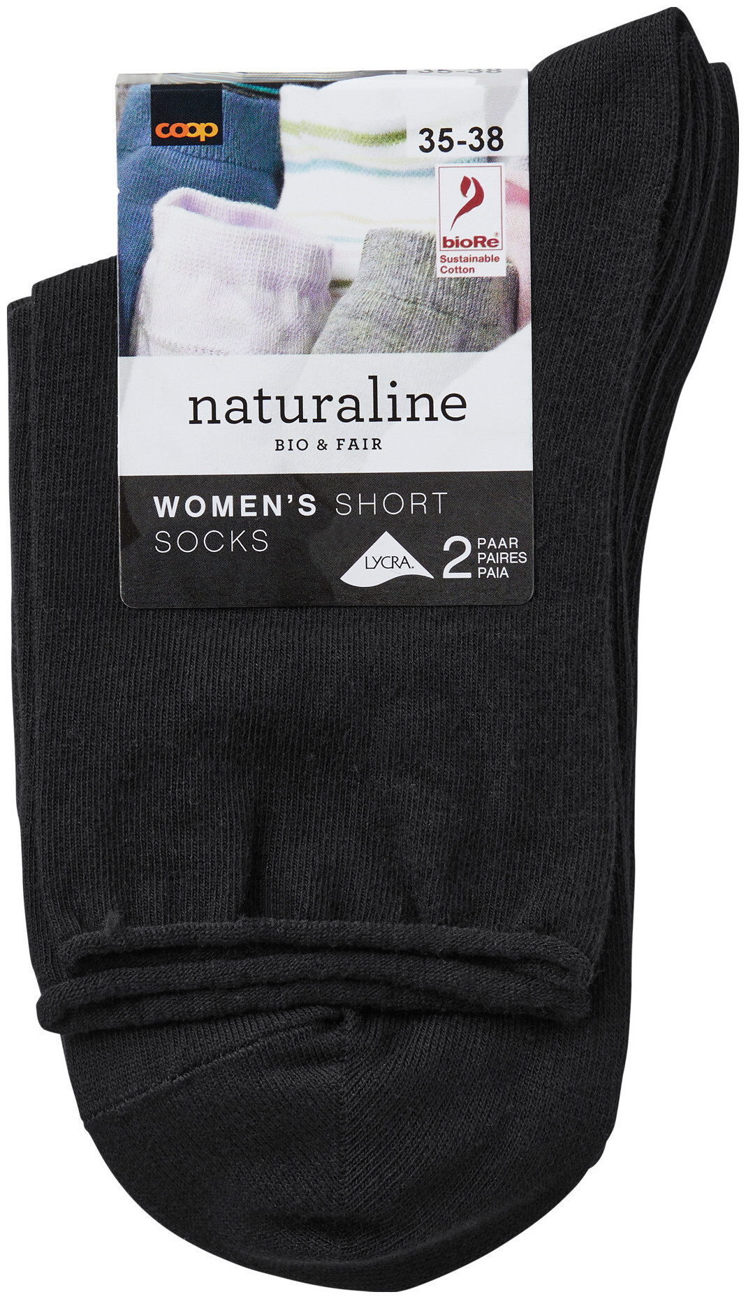 Image of Naturaline Textil Naturaline Damen Socke Roll Up Duo Schwarz 35 - 38