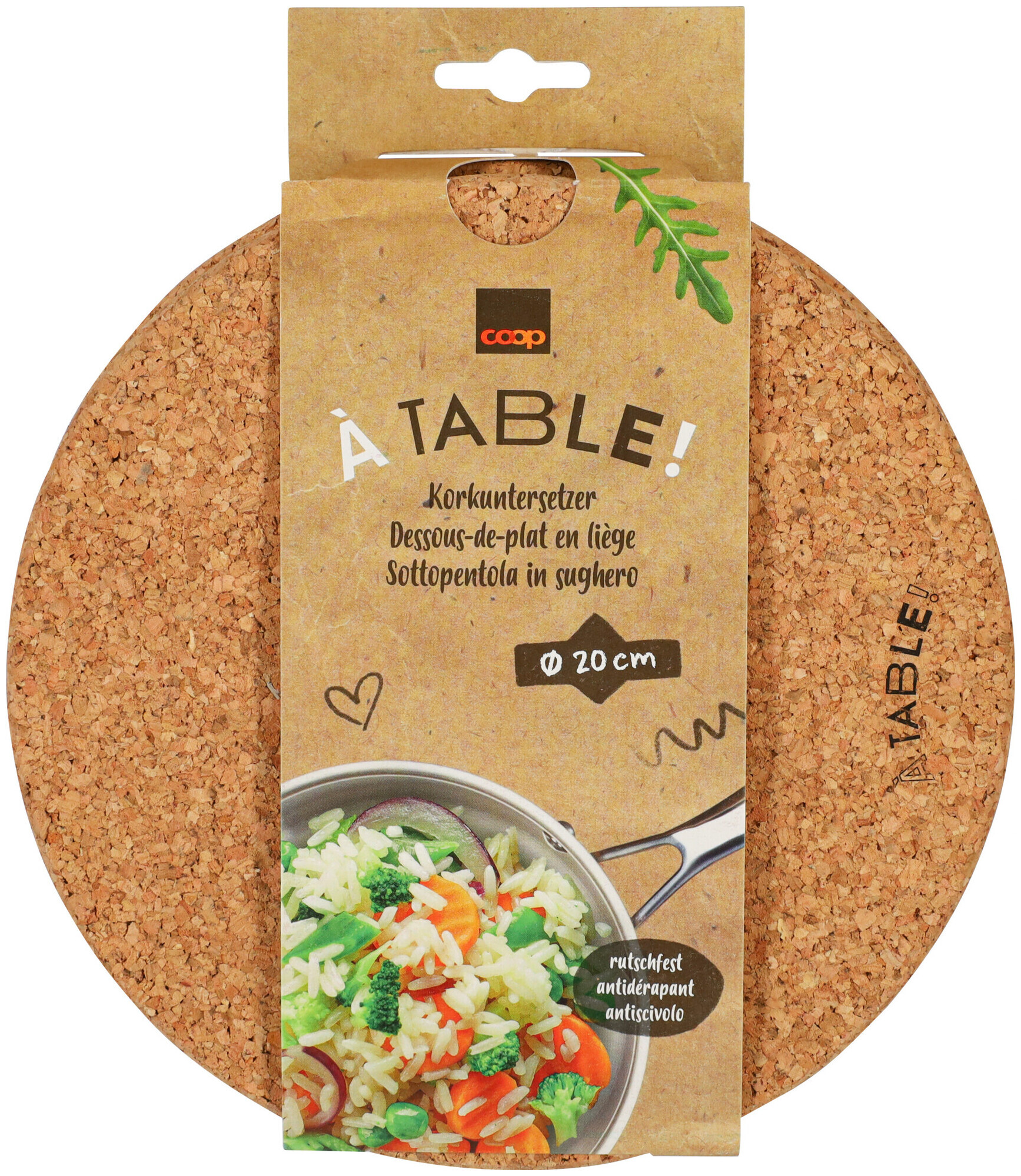 Image of À Table! Korkuntersetzer rund 20cm 2 Stück
