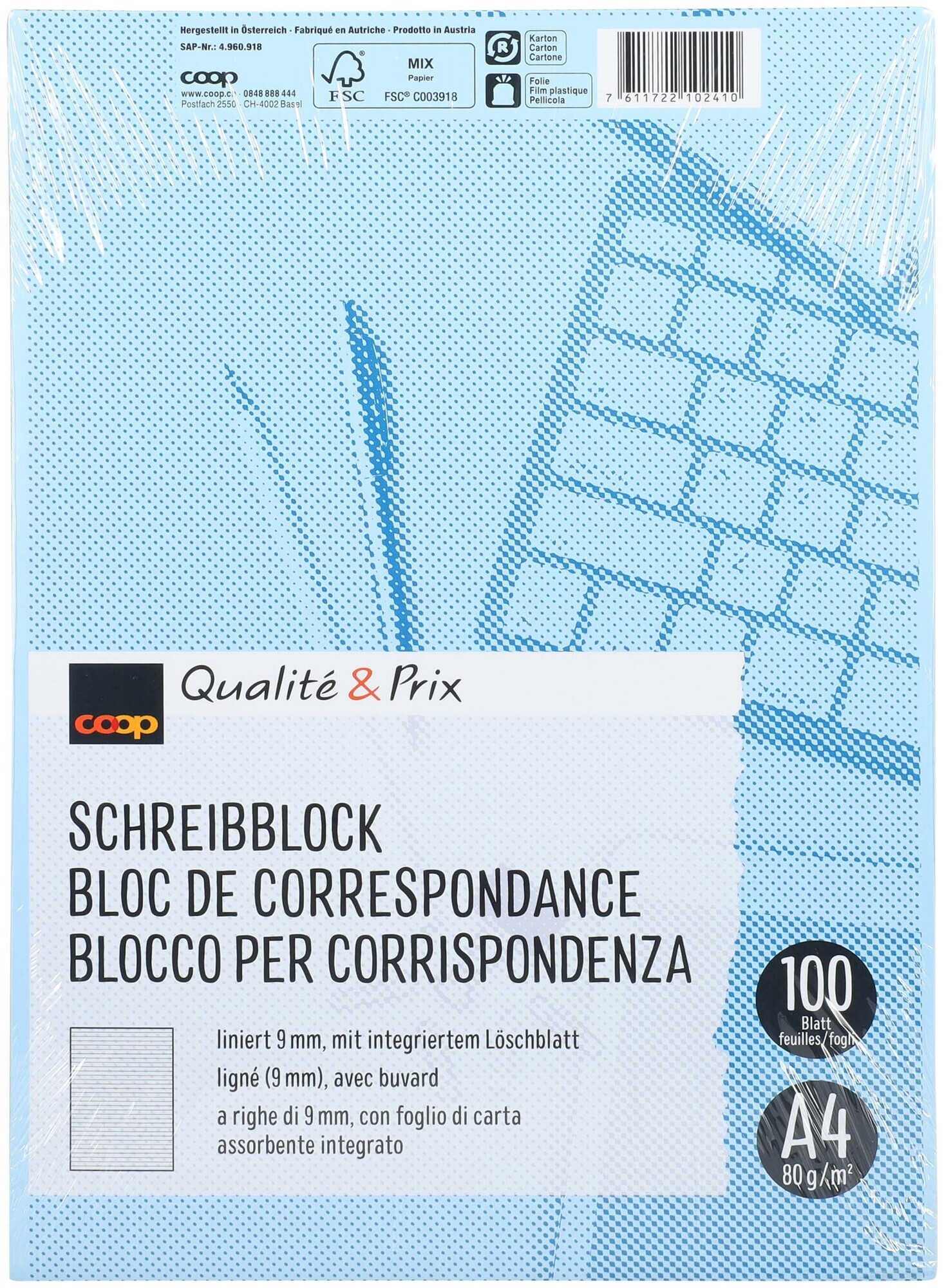 Image of Coop Qualité&Prix Schreibblock A4 100Bl. lin.