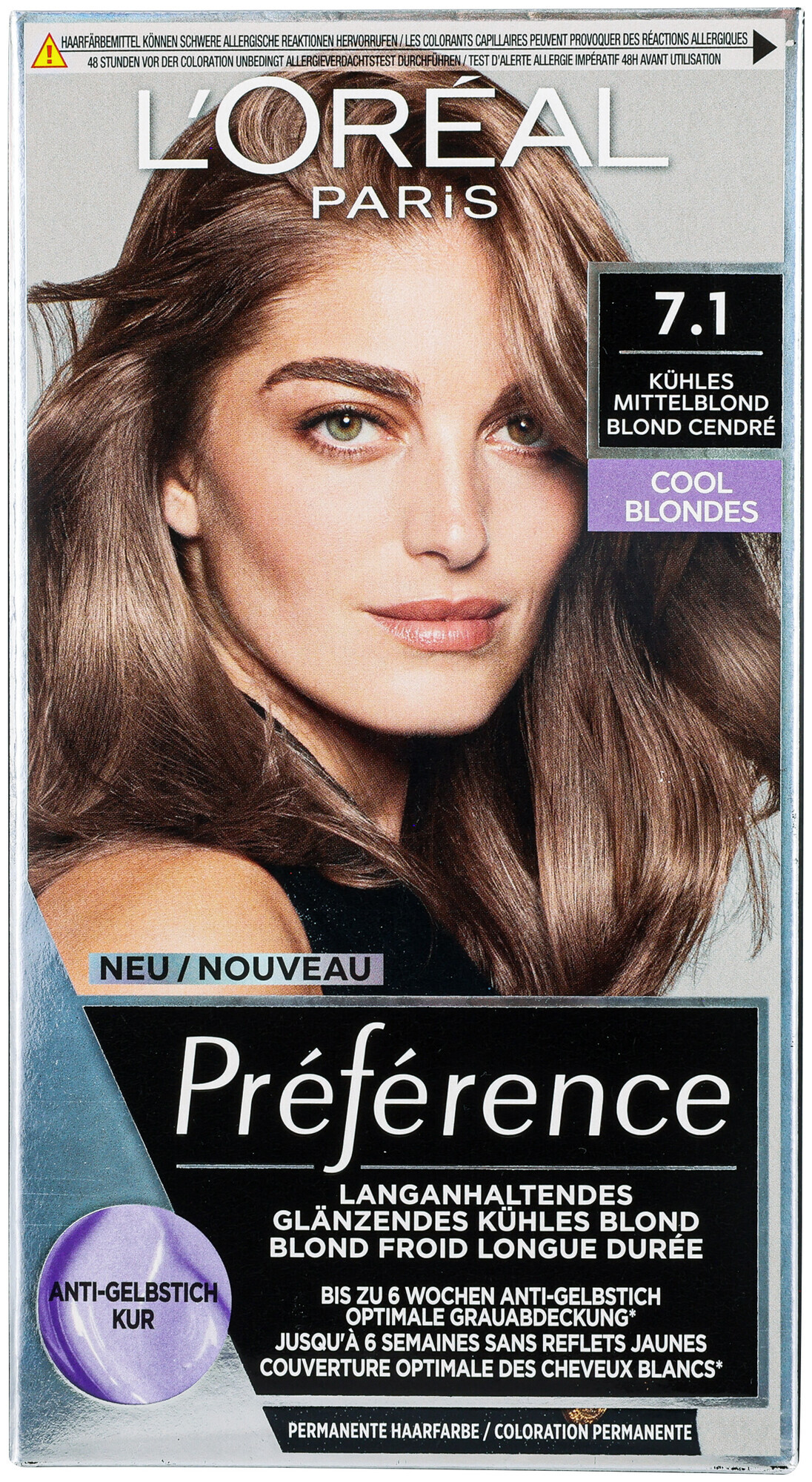 L'Oréal Paris Préférence Blond Cendré 7.1, 1pcs