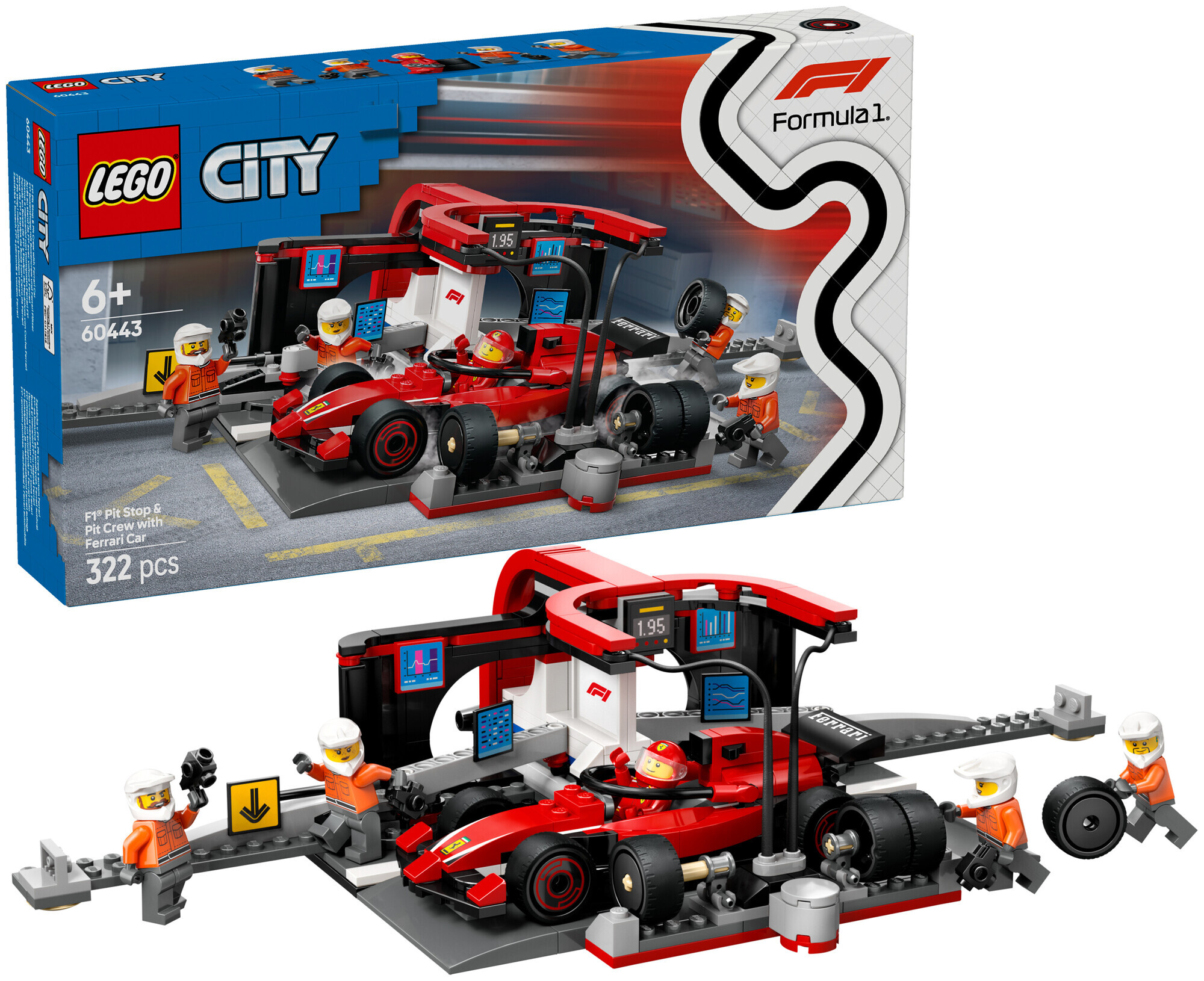 Lego City Lego City 60443 Arrêt au stand de F1 avec voiture Ferrari dès 6 ans