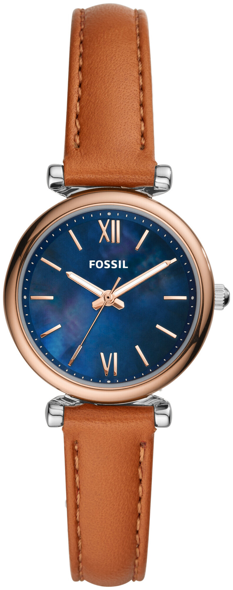 Fossil Damenuhr Carlie Mini Leder Hellbraun