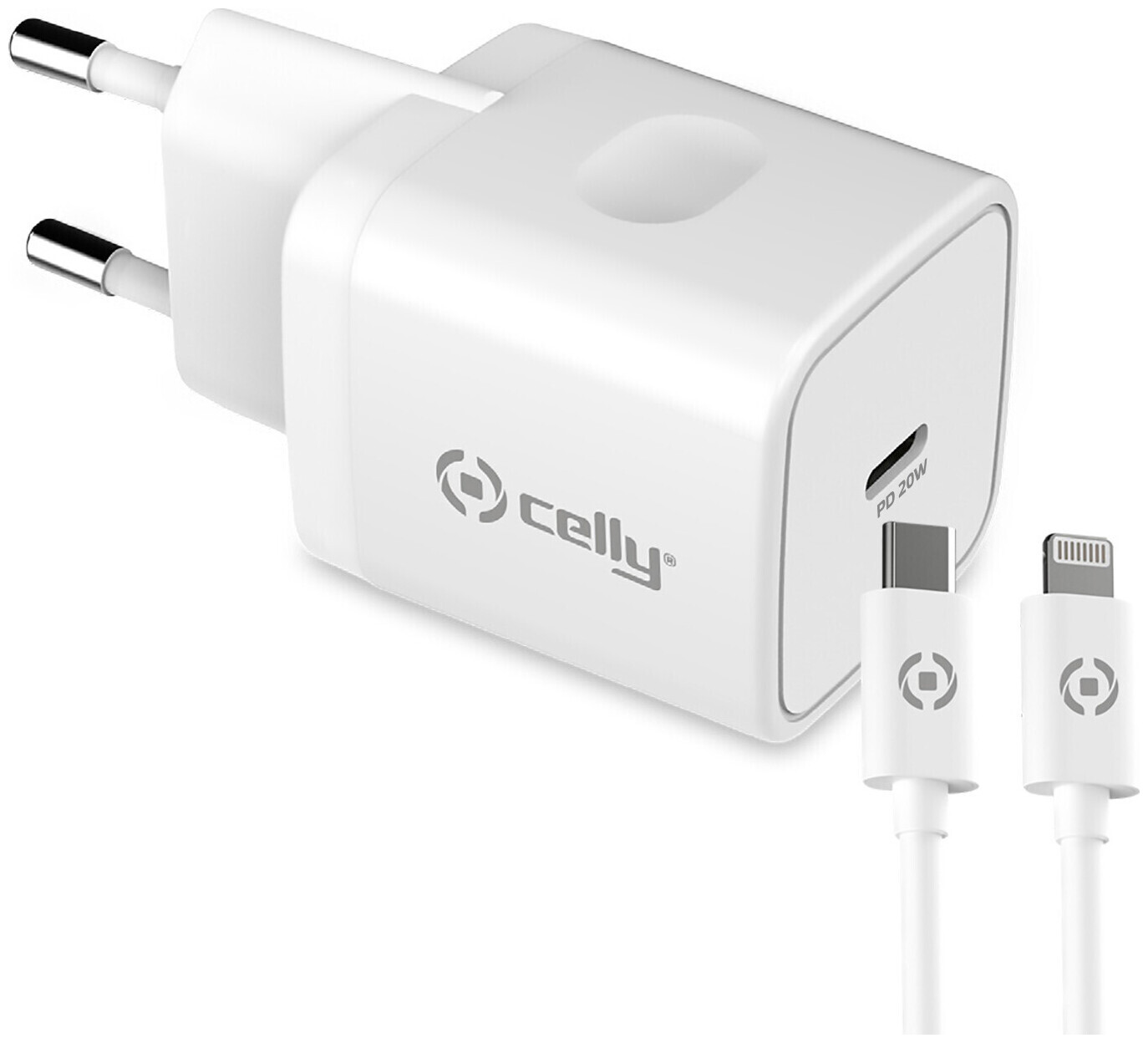 Image of Celly Ladegerät 1 Usb-C 20W + Typ-C Kabel weiss