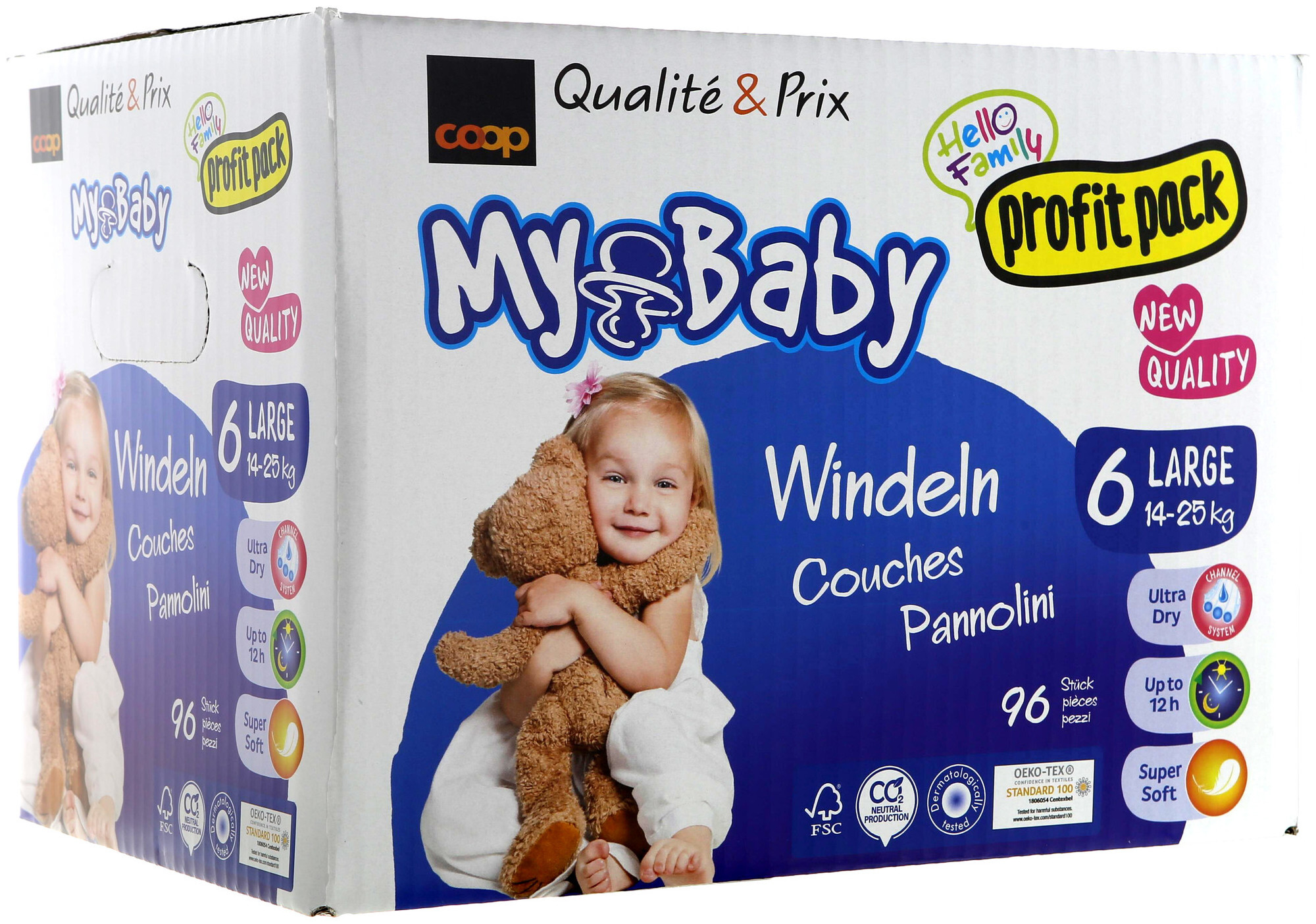 Image of My Baby Windeln Grösse 6 Extra Large Profit Pack, 13-18kg, 96 Stück