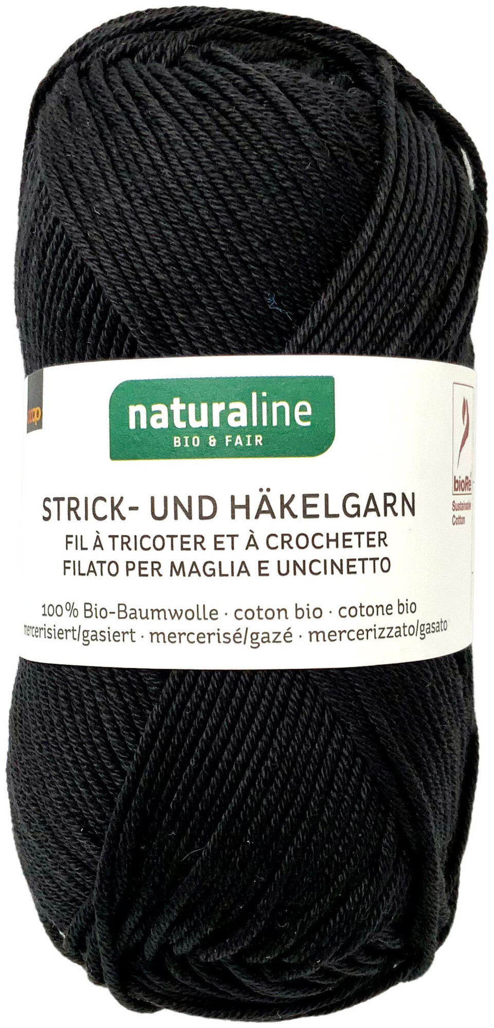Naturaline Textil Coop Bio Naturaline 316 Fil à tricoter 100% Coton merc. noir 50g