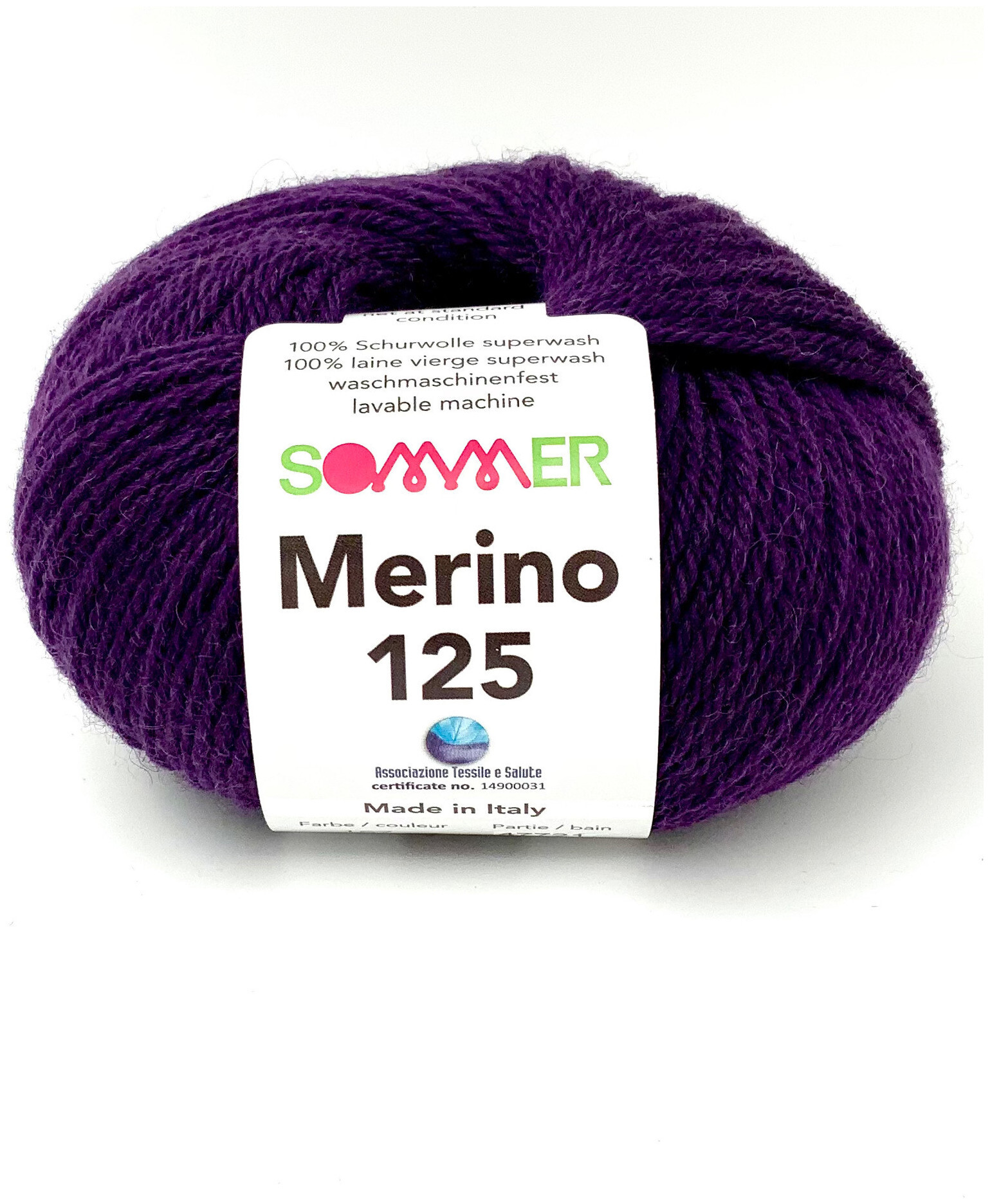 Image of Sommer Merino 125 167 Handstrickgarn 100% Merino Superwash viola 50g