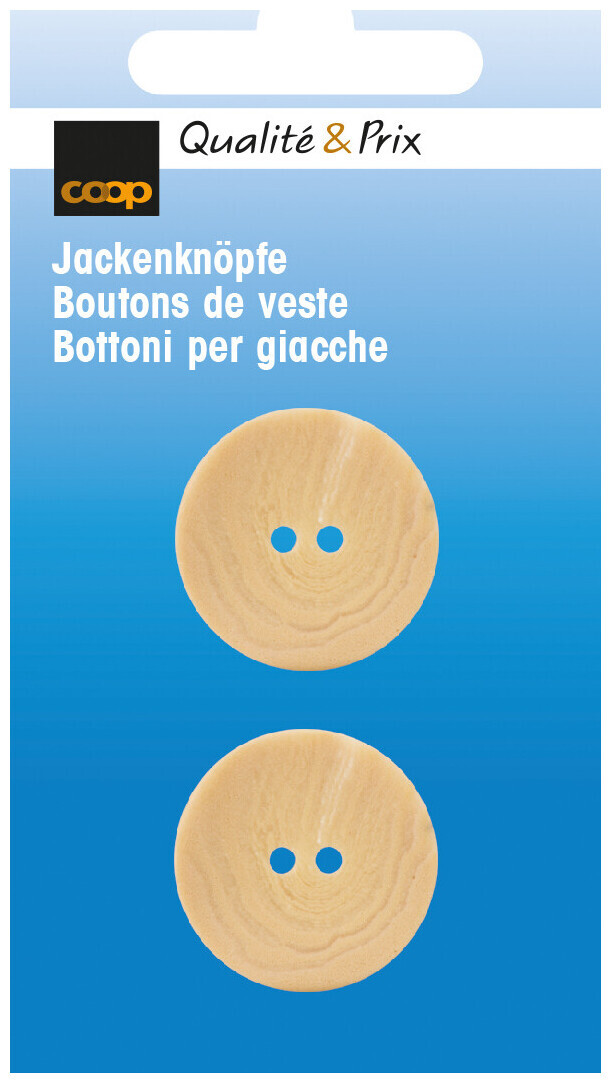 Image of Coop Papier-Polyknopf rec. 4-Loch beige 23 mm 2 Stk.