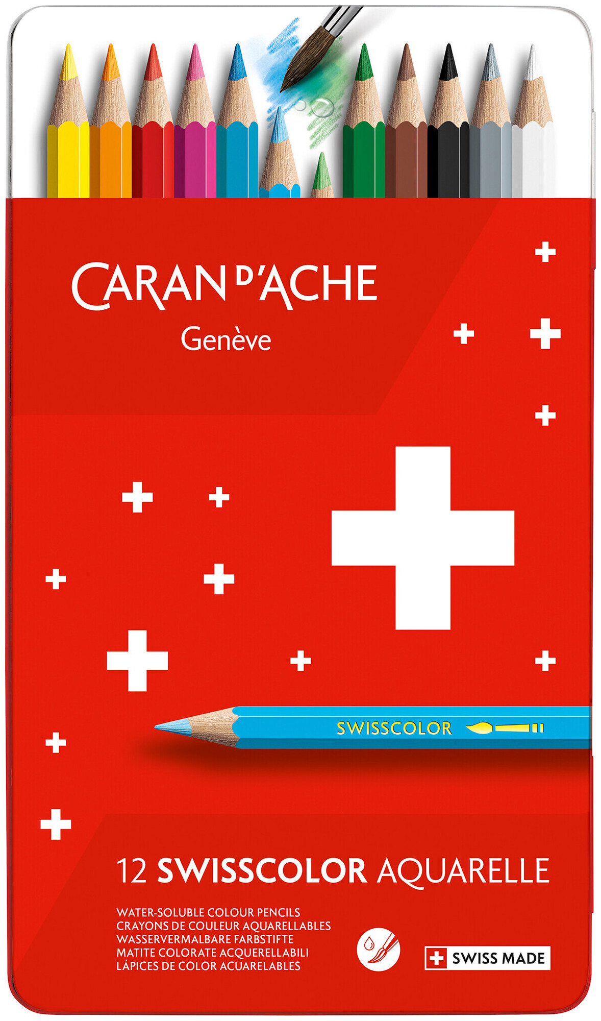 Image of Caran D'ache Swisscolor Wasser Farbstifte 12 Stück