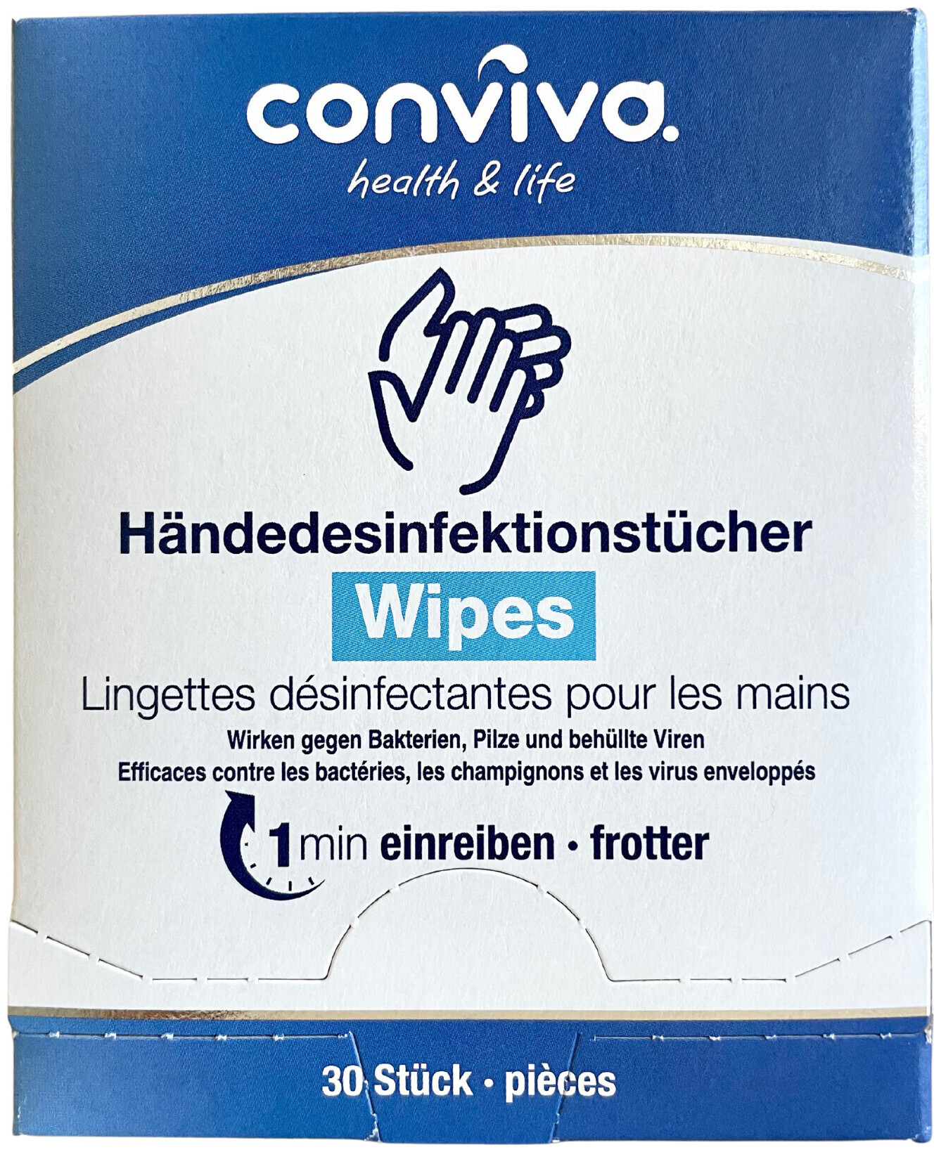 Image of conviva Händedesinfektionstücher 30 Stück