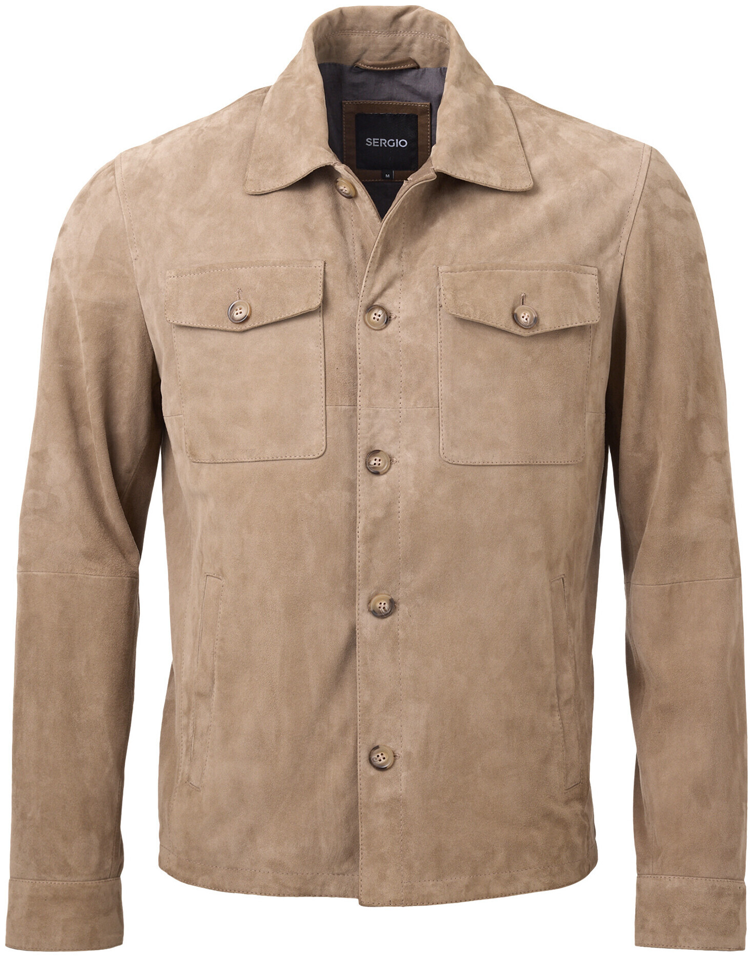 Veste en cuir Sergio beige L