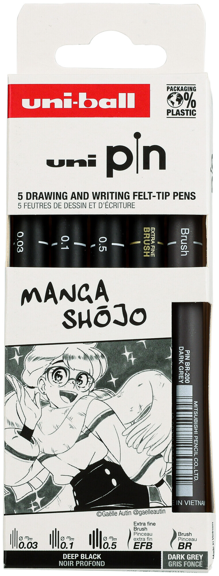 Image of Uniball uni PIN Fineliner Manga Shôjo 5Stk