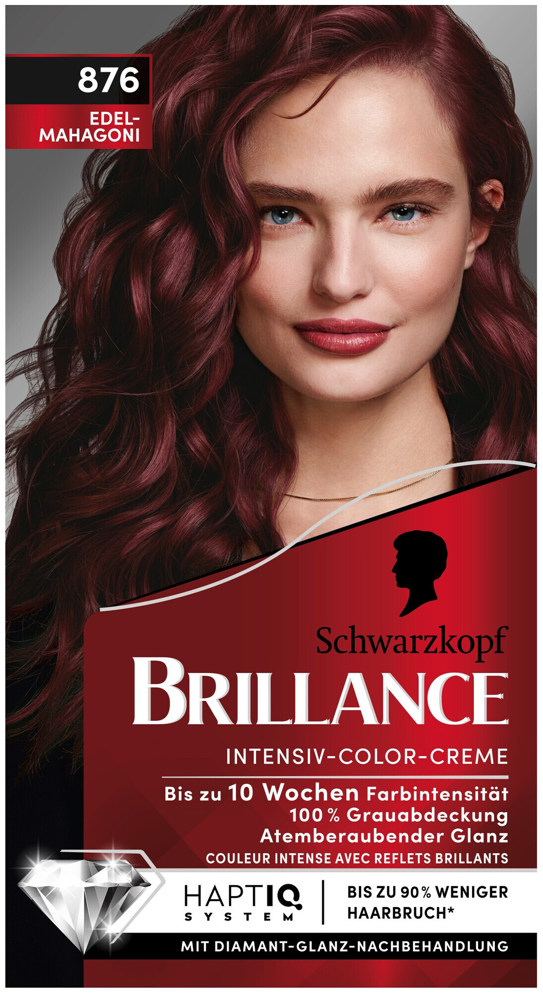 Image of Schwarzkopf Brillance Intensiv-Color-Creme 876 Edel-Mahagoni 160 ml