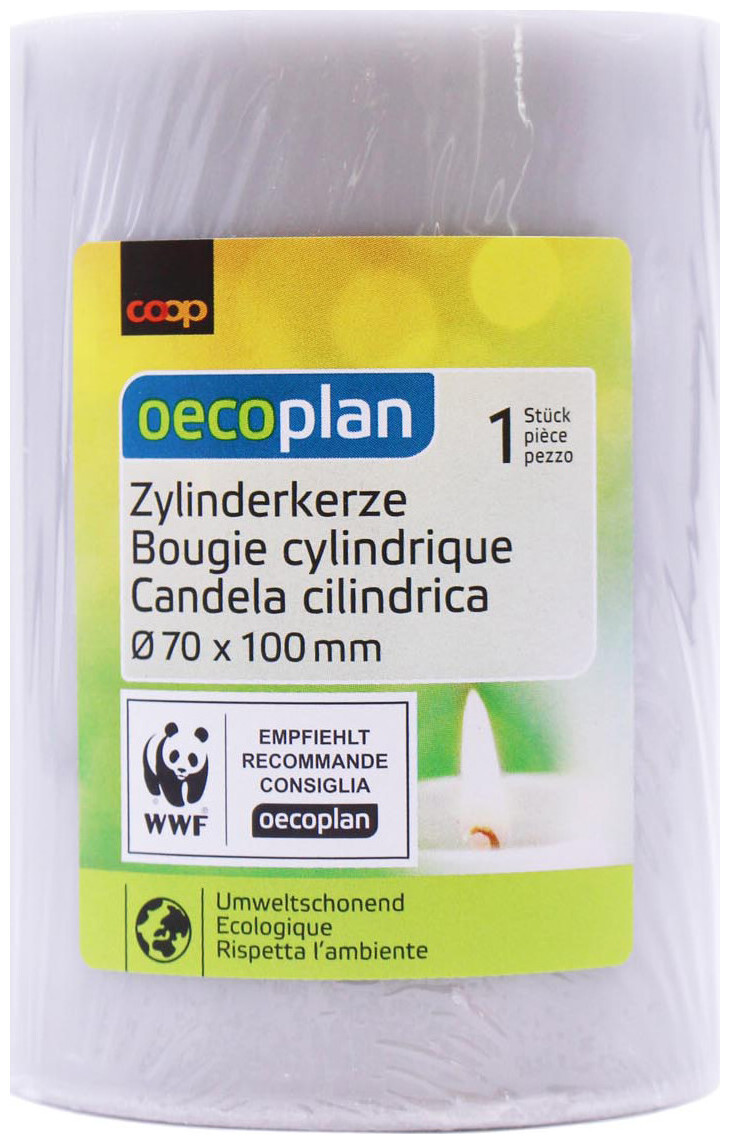 Image of Oecoplan Zylinderkerze 70x100mm hellgrau