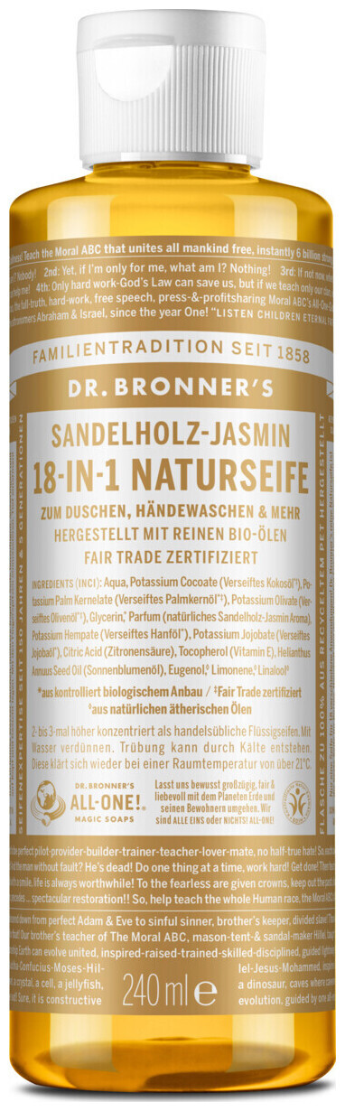 Image of Dr. Bronner's BIO Naturseife Sandelholz & Jasmin 240ml