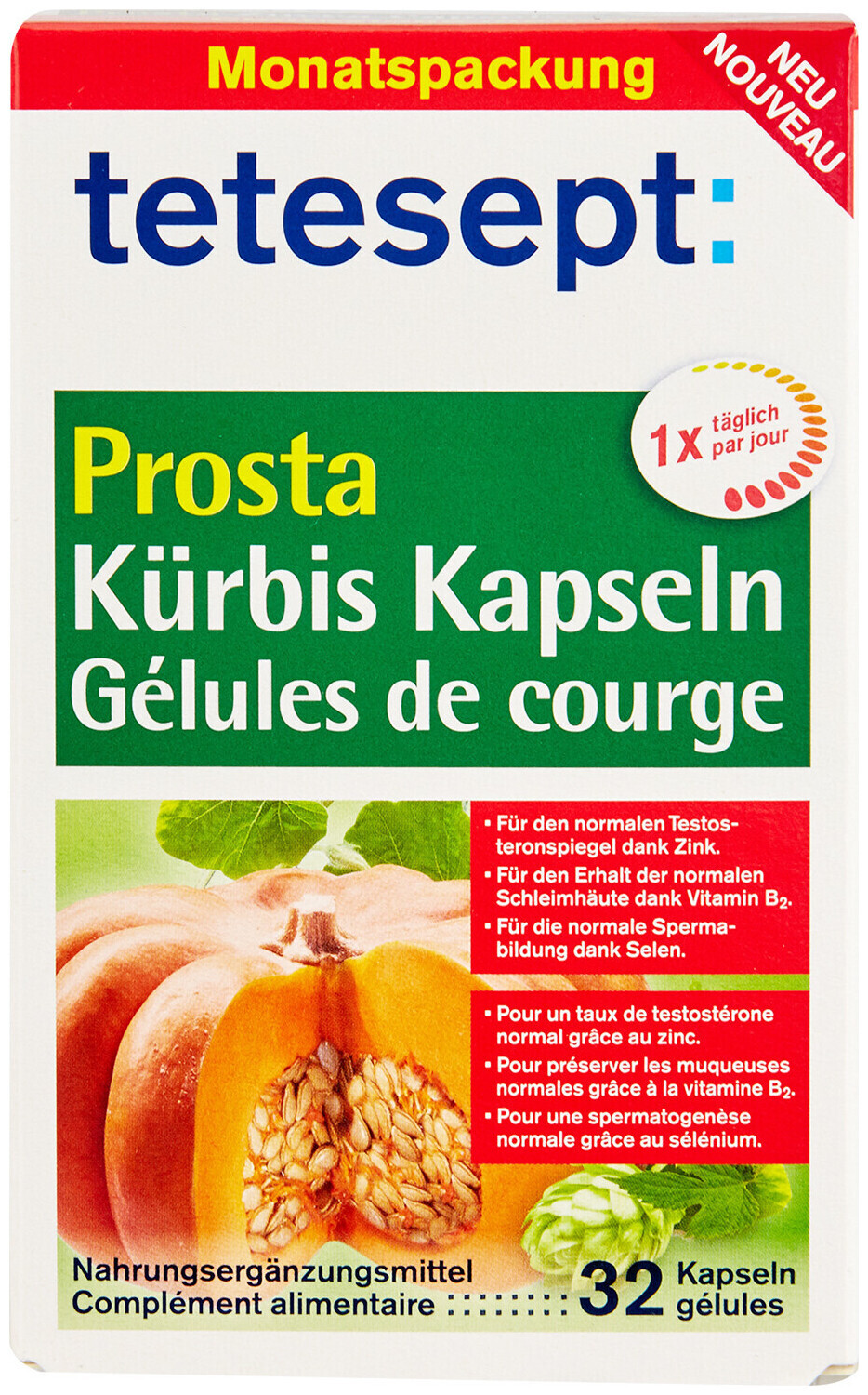 Image of tetesept Prosta Kürbis Kapseln 32 Stück