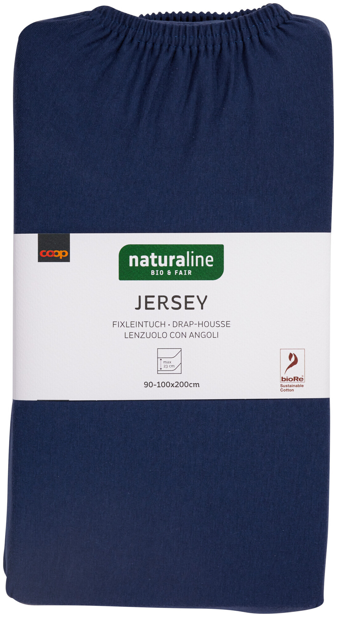 Image of Naturaline Textil Bio Fixl. Jersey 90x200 marinenblau