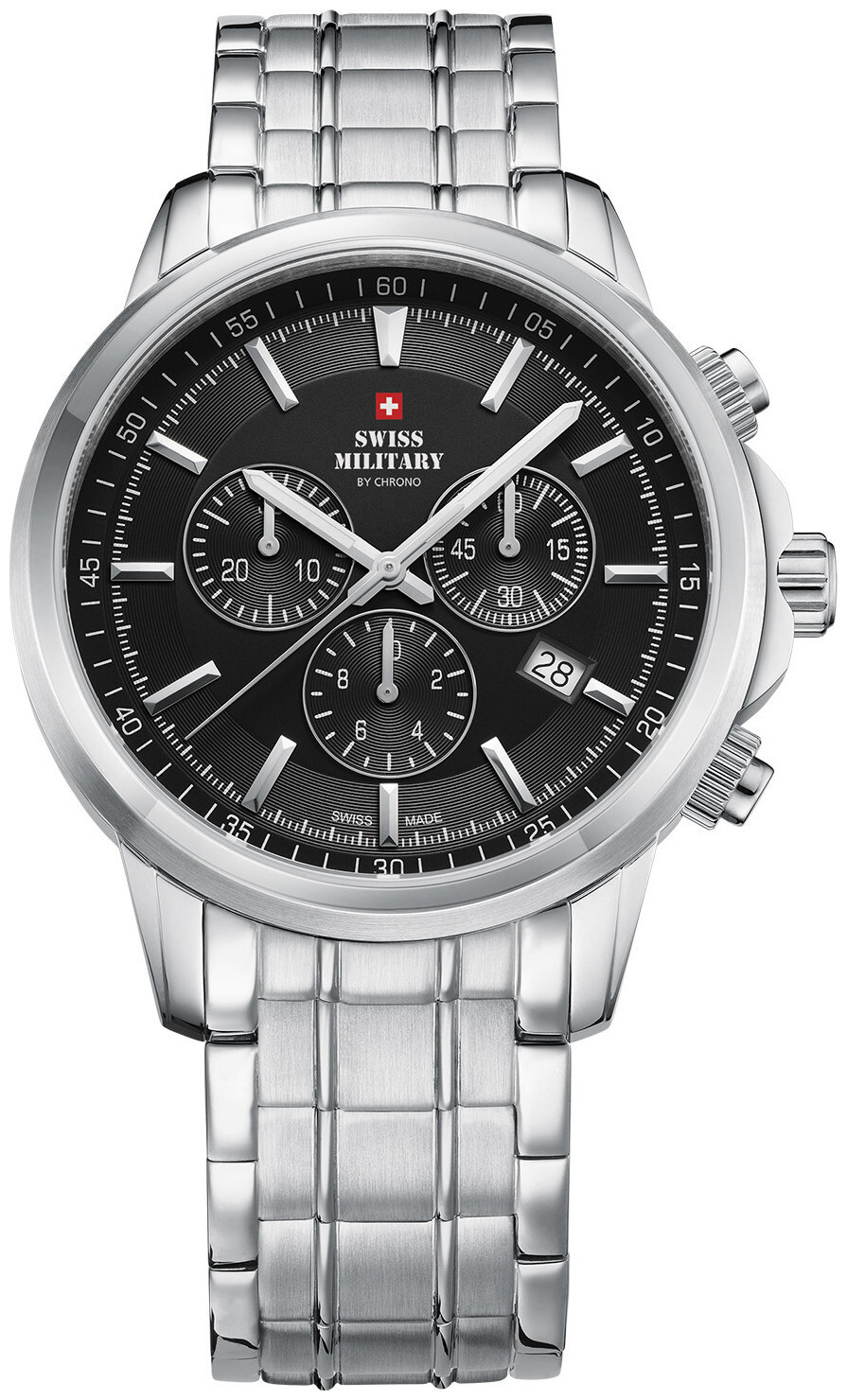 Swiss Military by Chrono Montre chronographe avec mouvement à quartz et bracelet en acier inoxydable Sm34052.01
