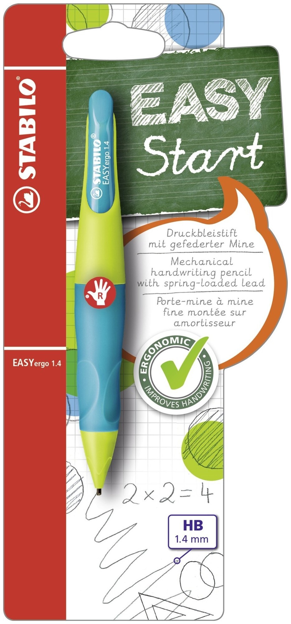 Image of Stabilo Bleistift EASYergo 1.4 neonlimonengrün/aquamarin HB