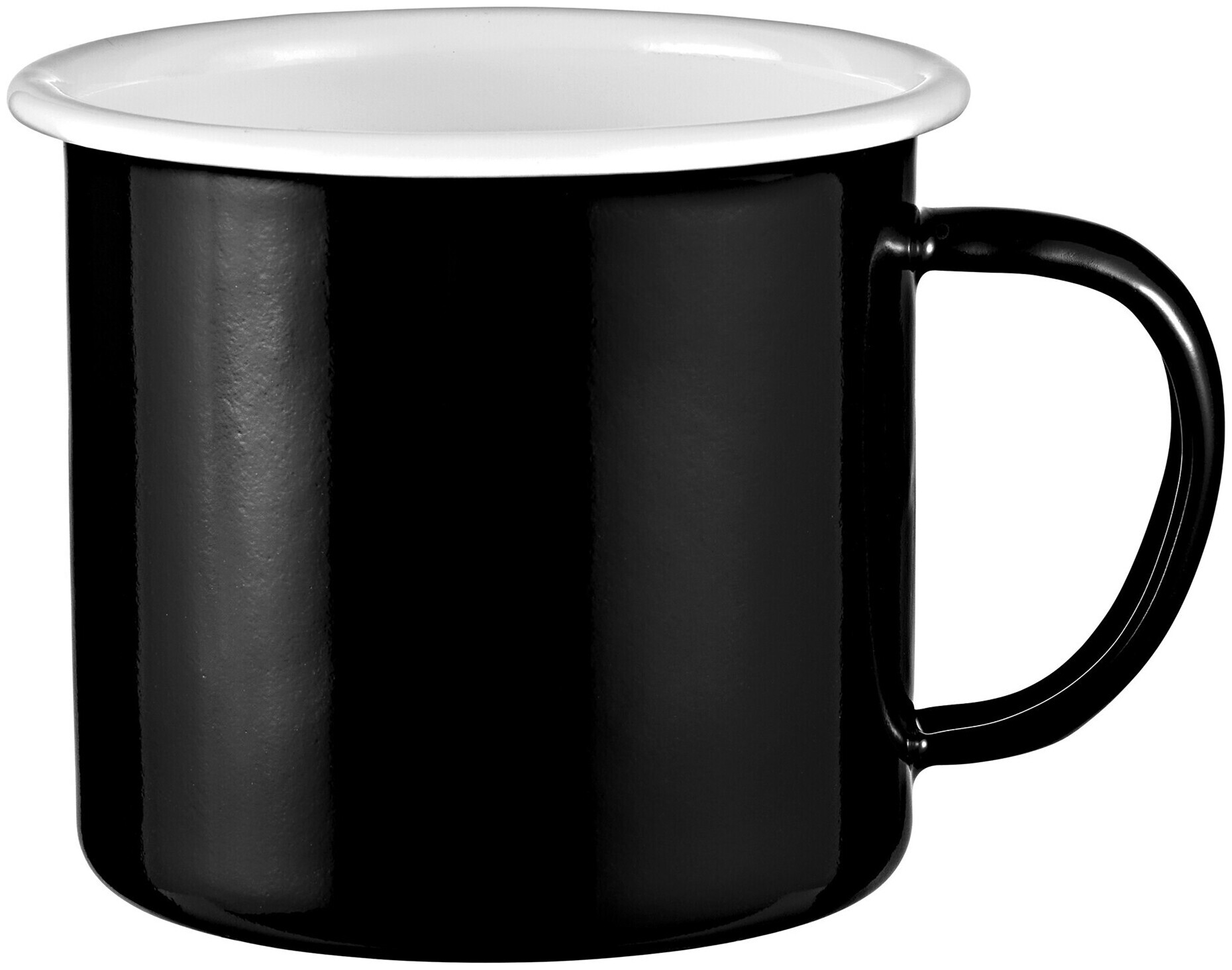 Image of À Table! Henkeltasse Eisenstahl mit Emaille-Beschichtung schwarz, 0.35l