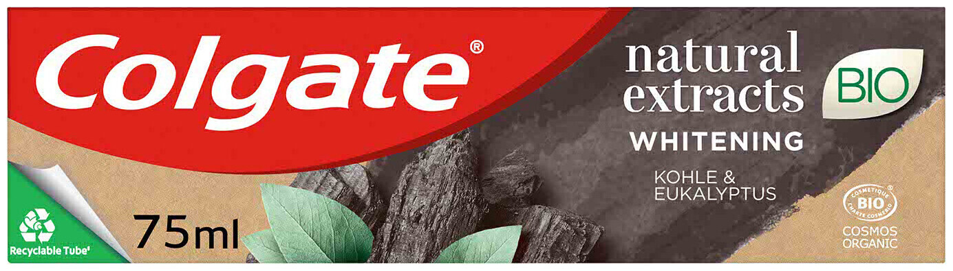 Image of Colgate Natural Extracts BIO Whitening Kohle & Eukalyptus Zahnpasta