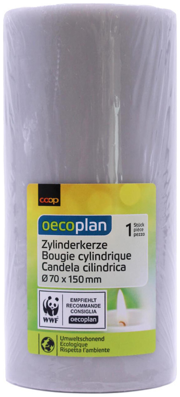 Image of Oecoplan Zylinderkerze 70x150mm hellgrau