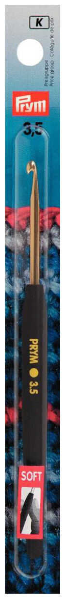 Prym Häkelnadel Softgriff, color 3.50 mm, 14 cm, Karte, Aluminium