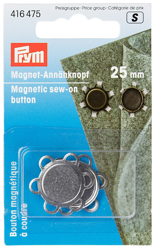 Image of Prym Magnet-Annähknopf silberfarbig 25 mm