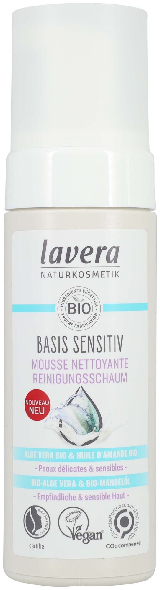 Mousse nettoyante base sensitive Lavera 150 ml