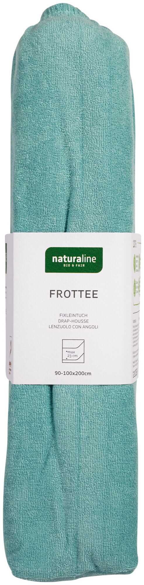 Image of Naturaline Textil Bio Fixl. Frotte 90x200 aqua