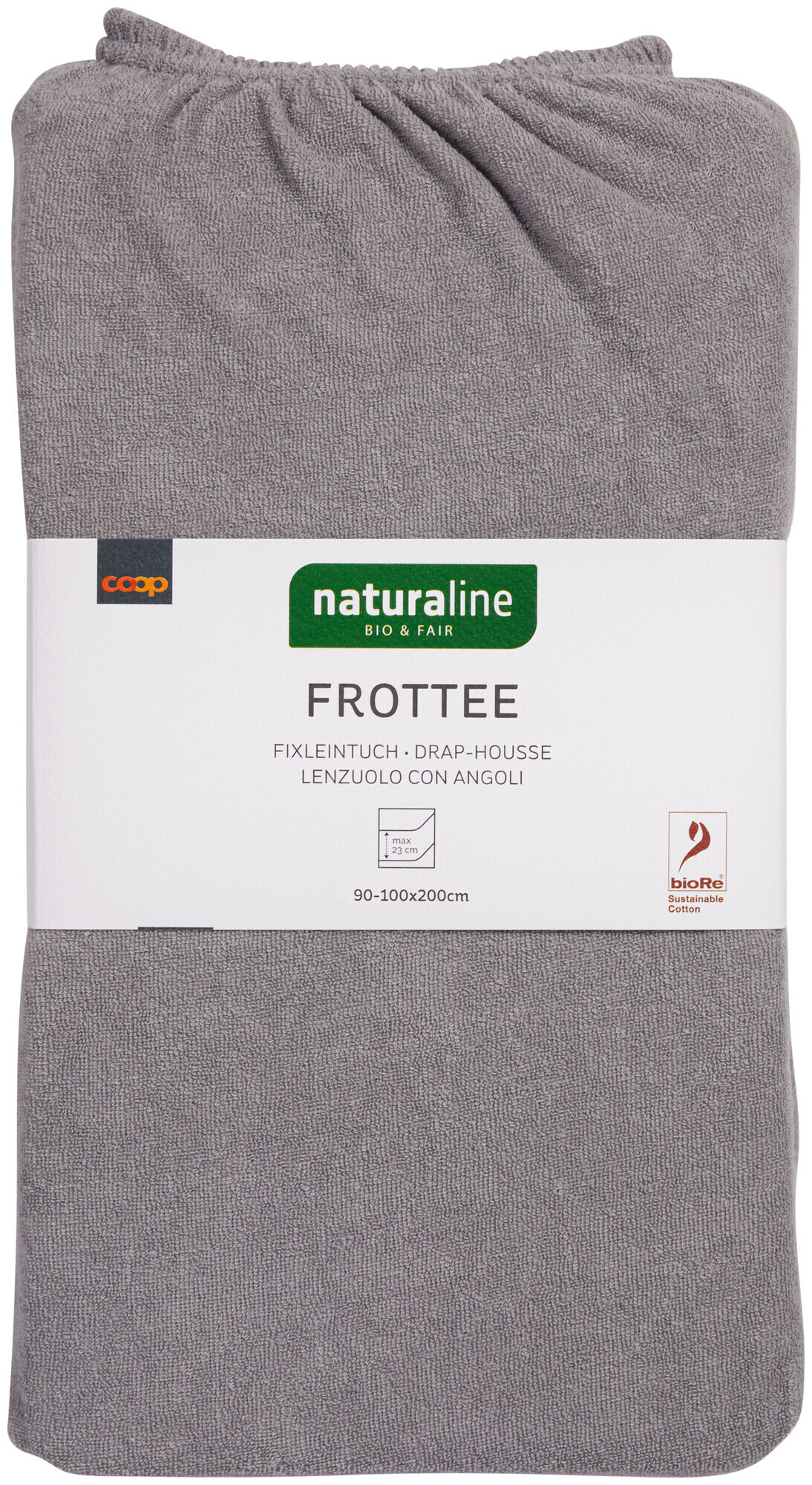 Image of Naturaline Textil Bio Fixl. Frotte 90x200 grau