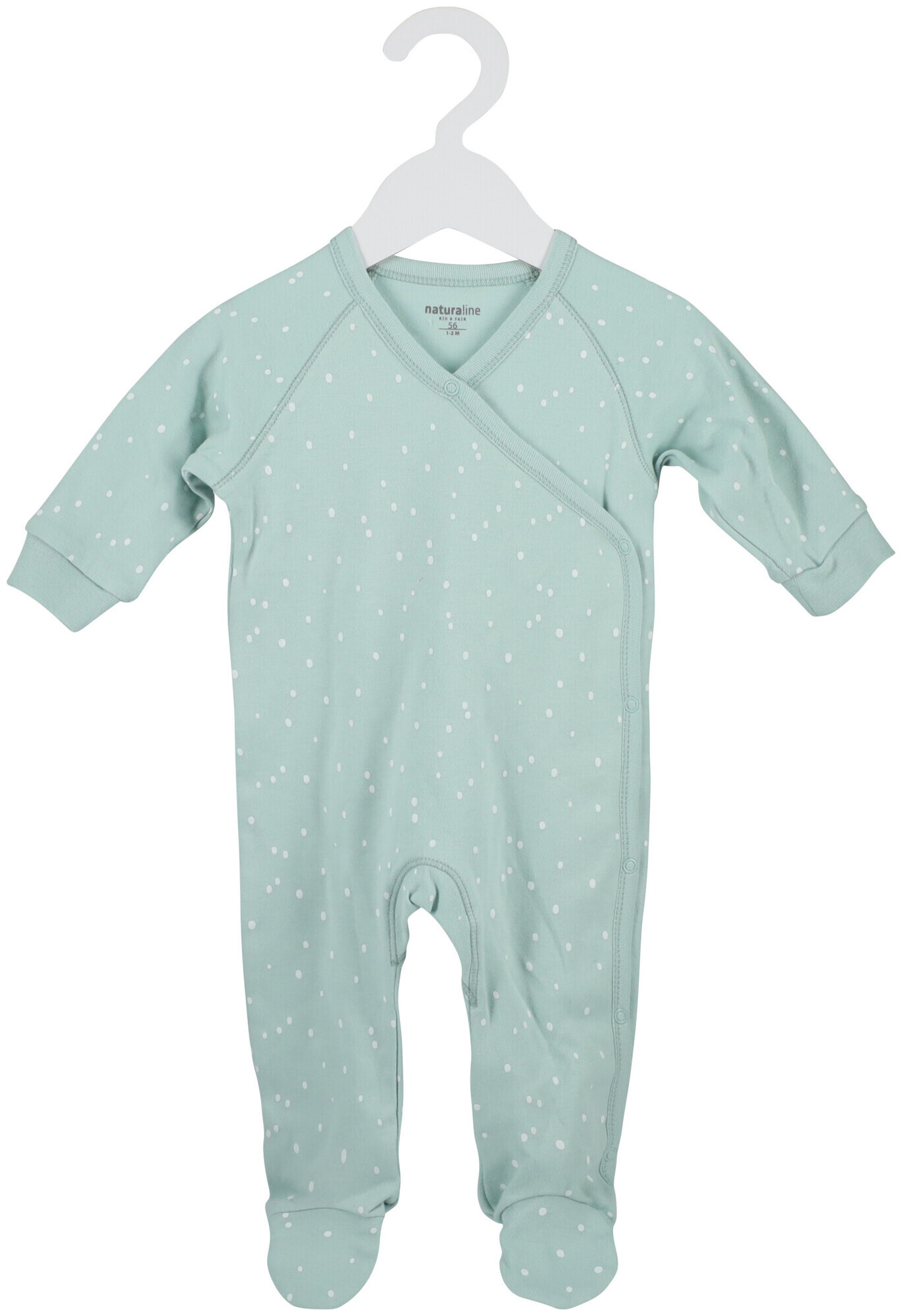 Image of Naturaline Textil New Born Pyjama Tupfen hellgrün 50